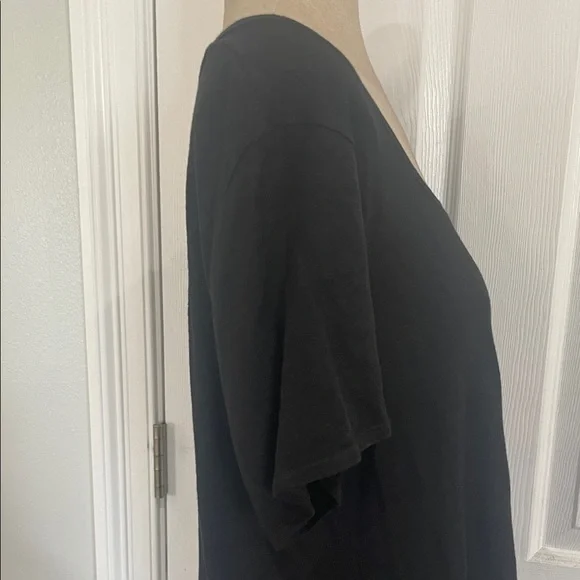 Eileen Fisher Black 100% Linen Pullover black Top Short Sleeve women’s size XL - Picture 4 of 9
